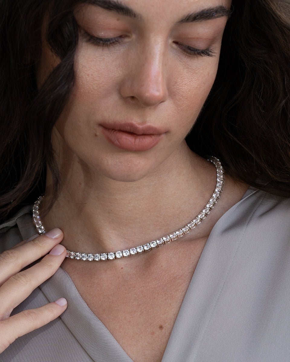 How to Style a Rivière Necklace for Day and Evening - Godfrey Allure | Old Hollywood Sterling Silver Jewelry & Rivière Necklaces
