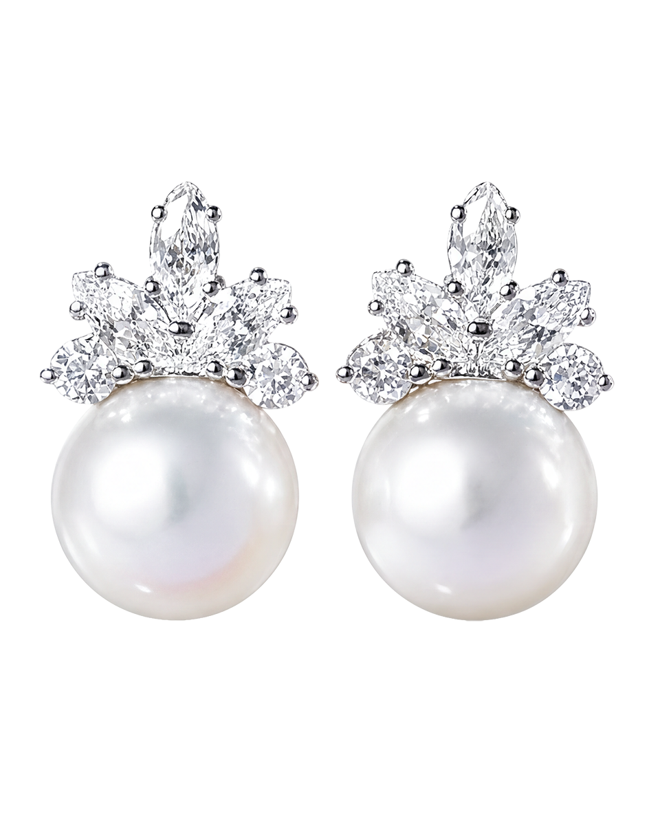 Eula Stud Earrings — Floral Pearl