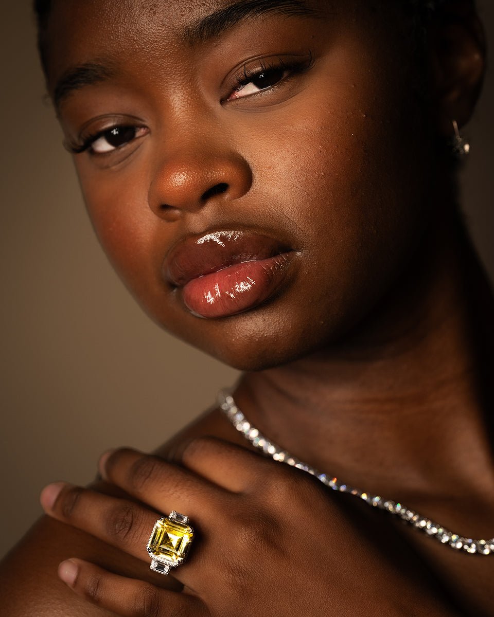 Camilla Asscher Cut Morganite Ring in Sterling Silver – Godfrey Allure Jewelry