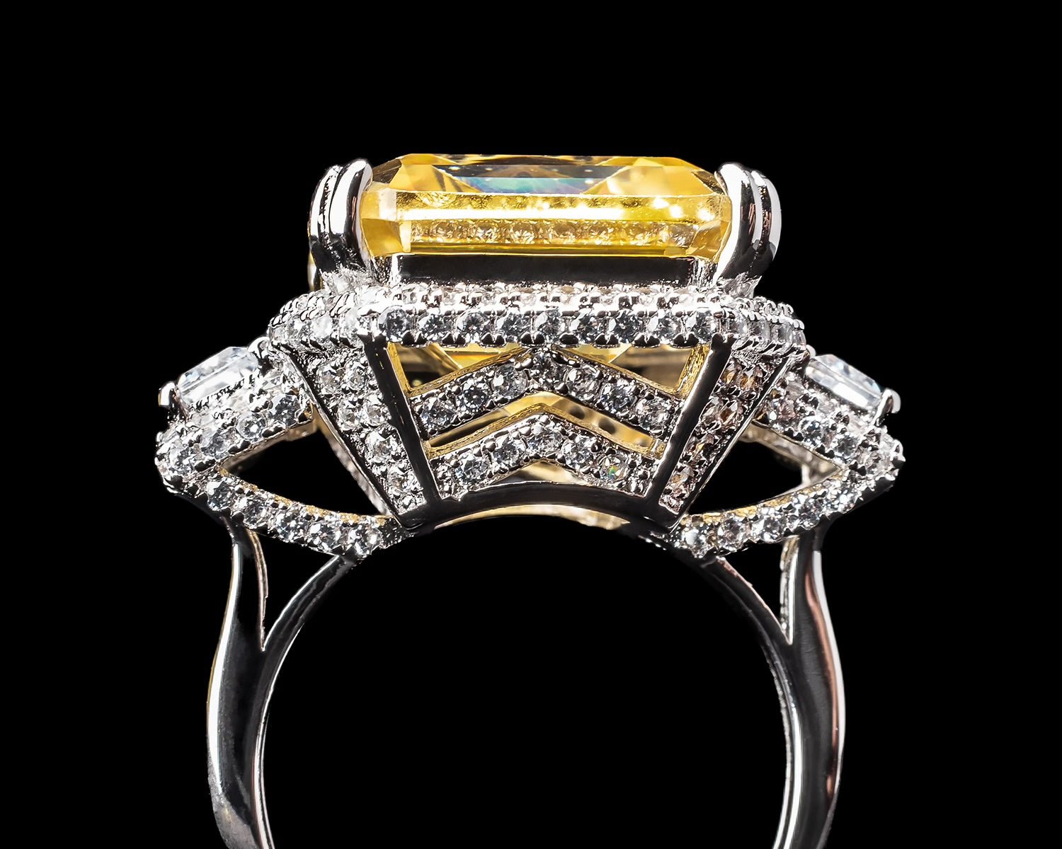 Camilla Asscher Cut Morganite Ring in Sterling Silver – Godfrey Allure Jewelry