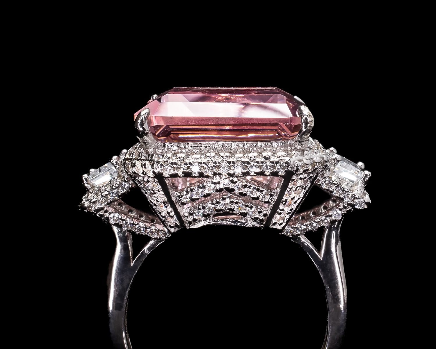 Camilla Asscher Cut Morganite Ring in Sterling Silver – Godfrey Allure Jewelry