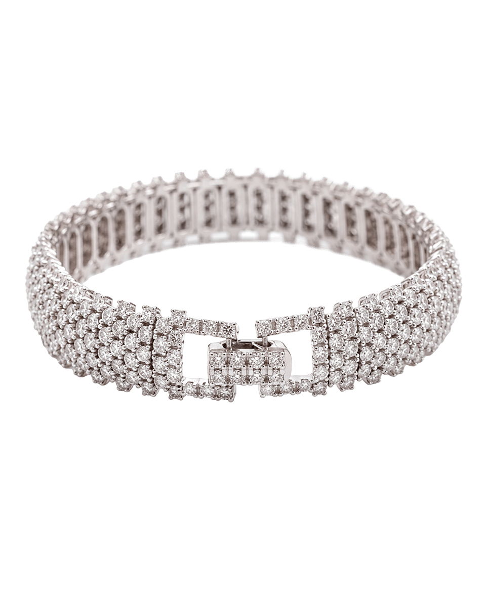DeMille Statement Bracelet –– Linear Round - Cut Stones - Godfrey Allure | Old Hollywood Sterling Silver Jewelry & Rivière Necklaces