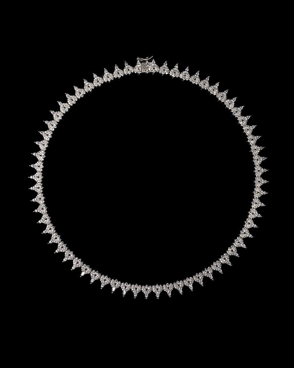 Hardwick Cluster Tennis Necklace in Sterling Silver – Godfrey Allure Jewelry