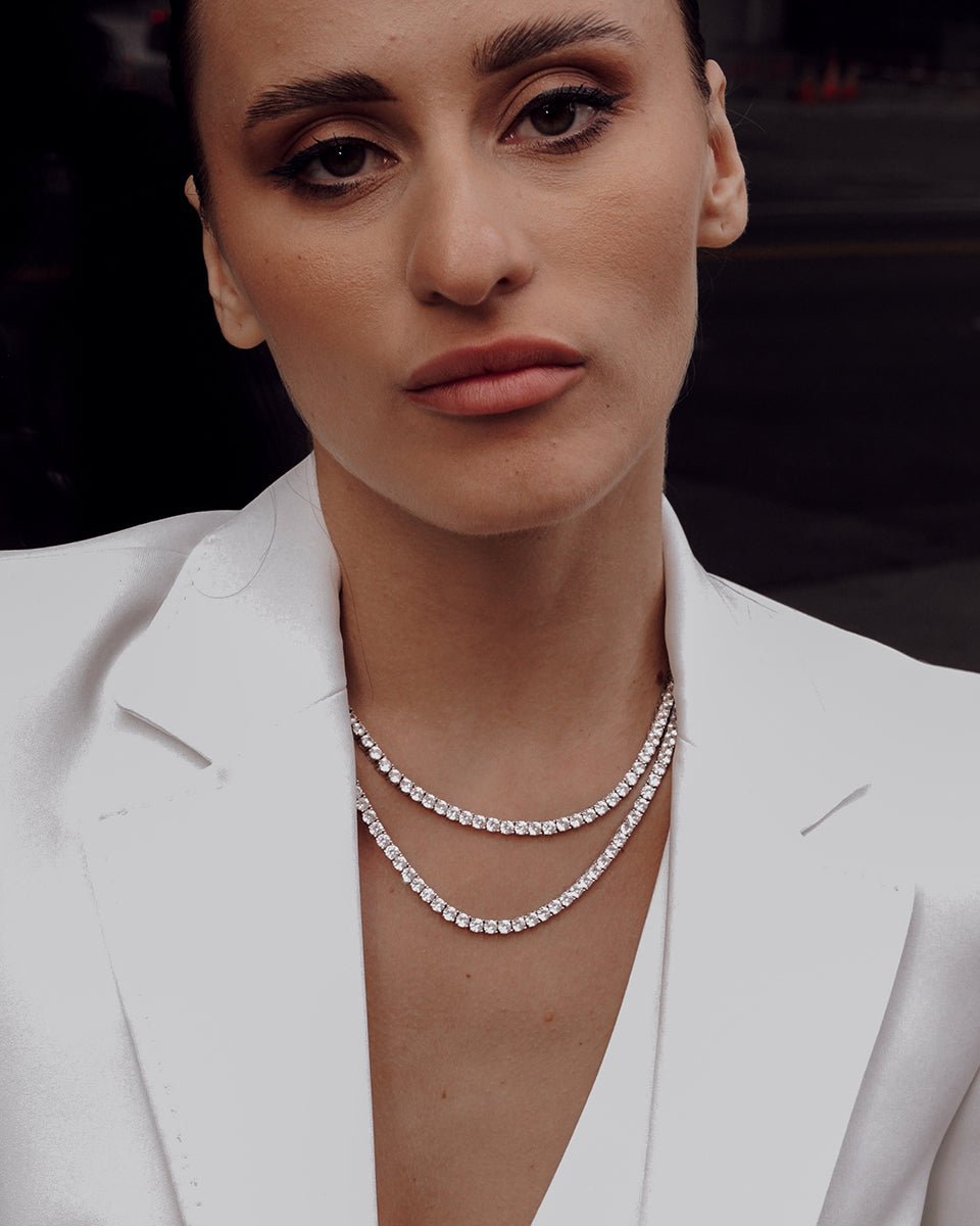 Irene Necklace — Old Hollywood Rivière - Godfrey Allure | Old Hollywood Sterling Silver Jewelry & Rivière Necklaces