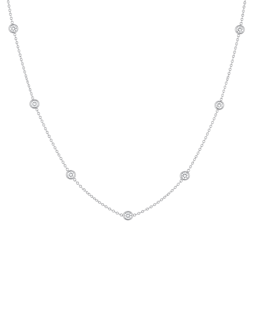Isa Necklace — Bezel Set - Godfrey Allure | Old Hollywood Sterling Silver Jewelry & Rivière Necklaces