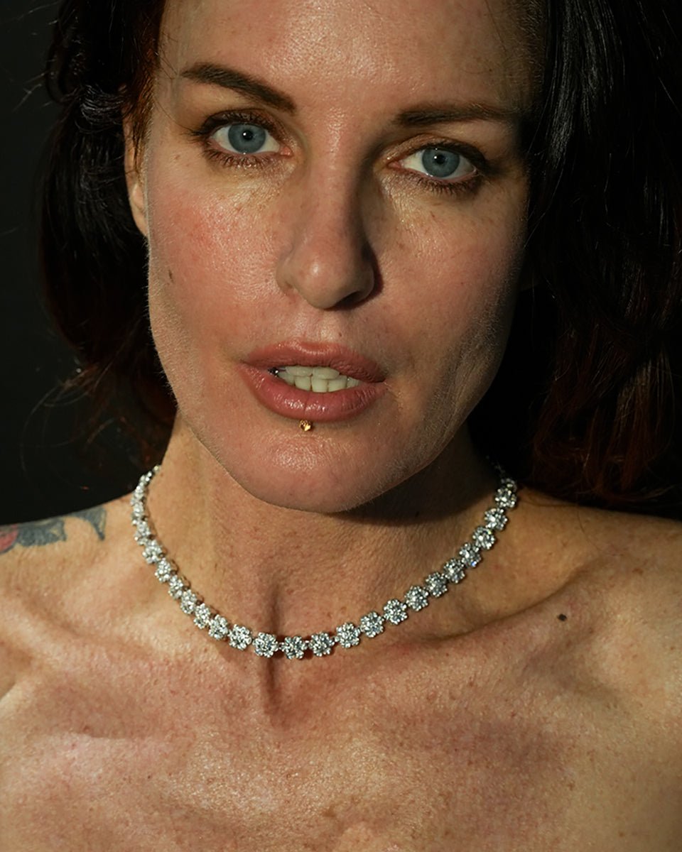 Juliette Floral Riviere Necklace - Godfrey Allure Jewelry | Refined Sterling Silver Women’s Jewelry