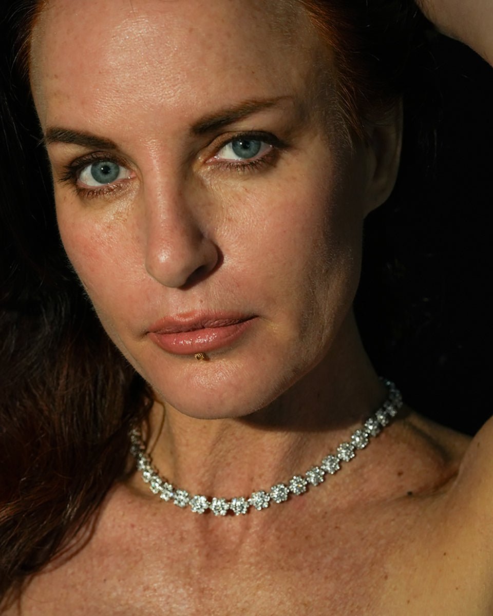 Juliette Floral Riviere Necklace - Godfrey Allure Jewelry | Refined Sterling Silver Women’s Jewelry