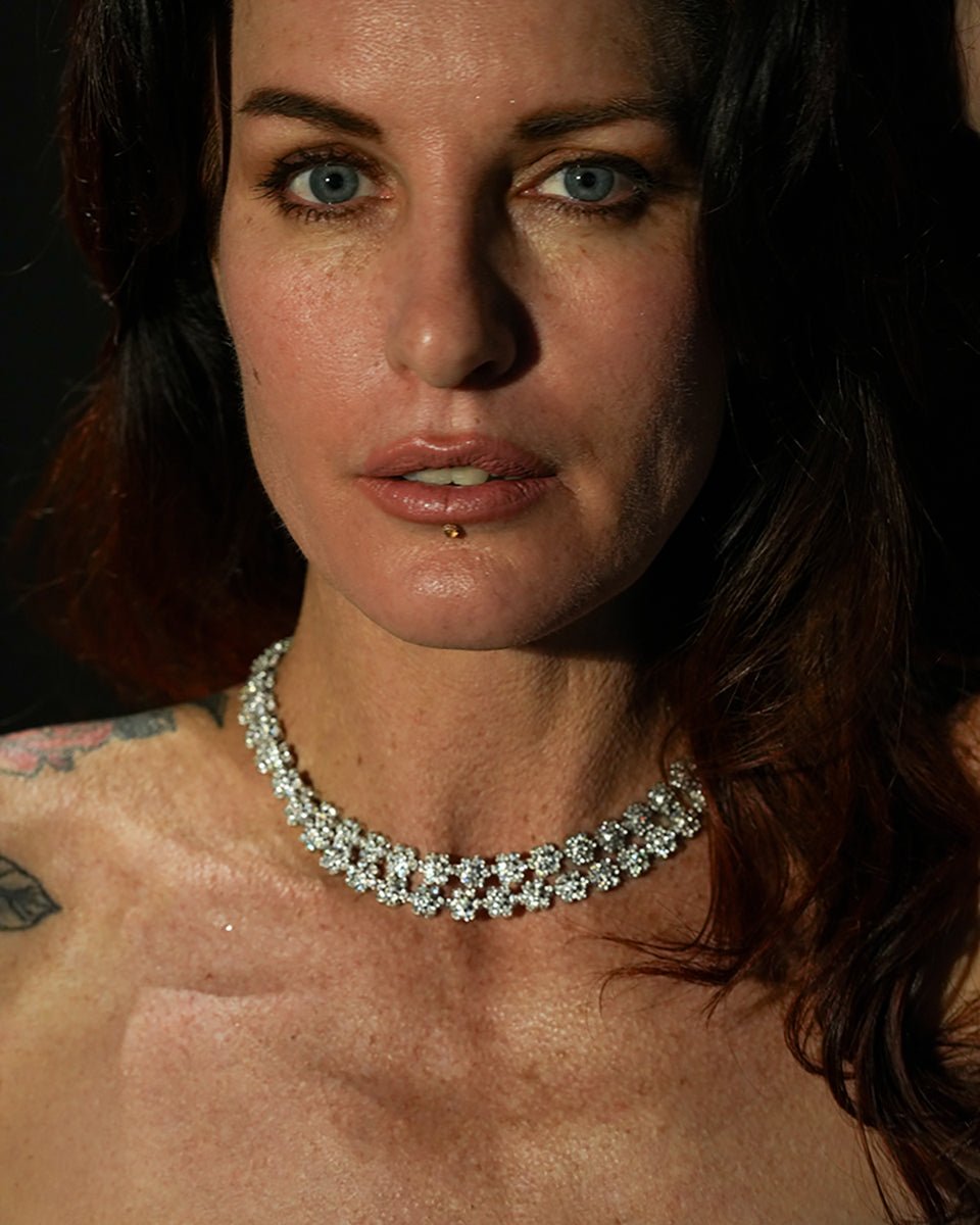 Juliette Floral Riviere Necklace - Godfrey Allure Jewelry | Refined Sterling Silver Women’s Jewelry