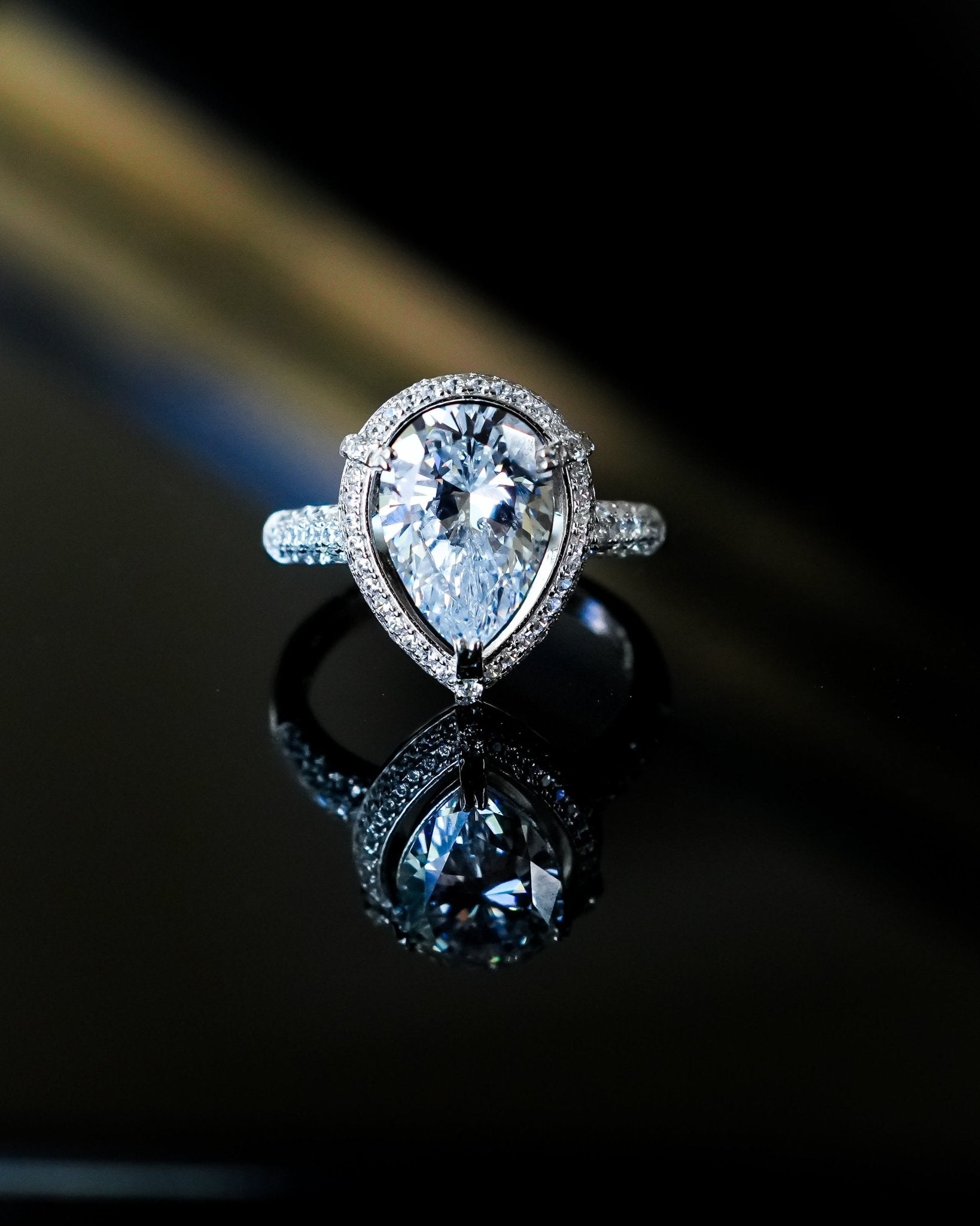 Kelly Pear-Cut Sterling Silver Ring with CZ Stones – Godfrey Allure Jewelry