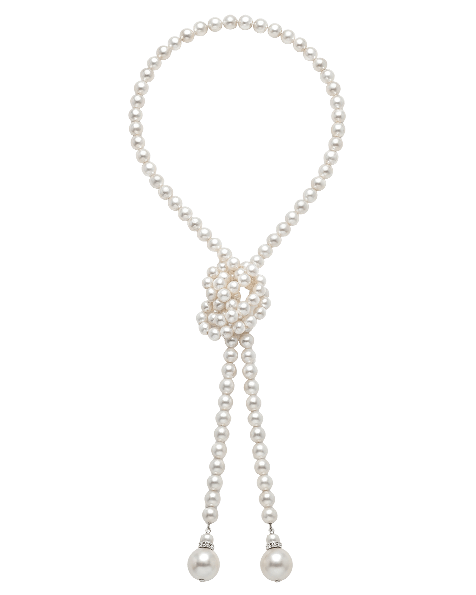 Miriam Lariat Necklace — 45" Pearls - Godfrey Allure | Old Hollywood Sterling Silver Jewelry & Rivière Necklaces