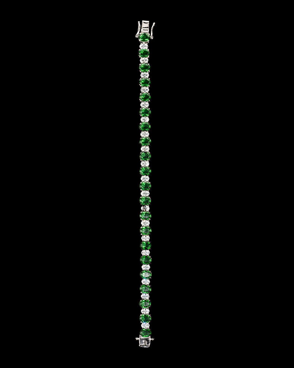Taylor Sterling Silver Tennis Bracelet with Clear and Emerald Cubic Zirconia – Godfrey Allure Jewelry