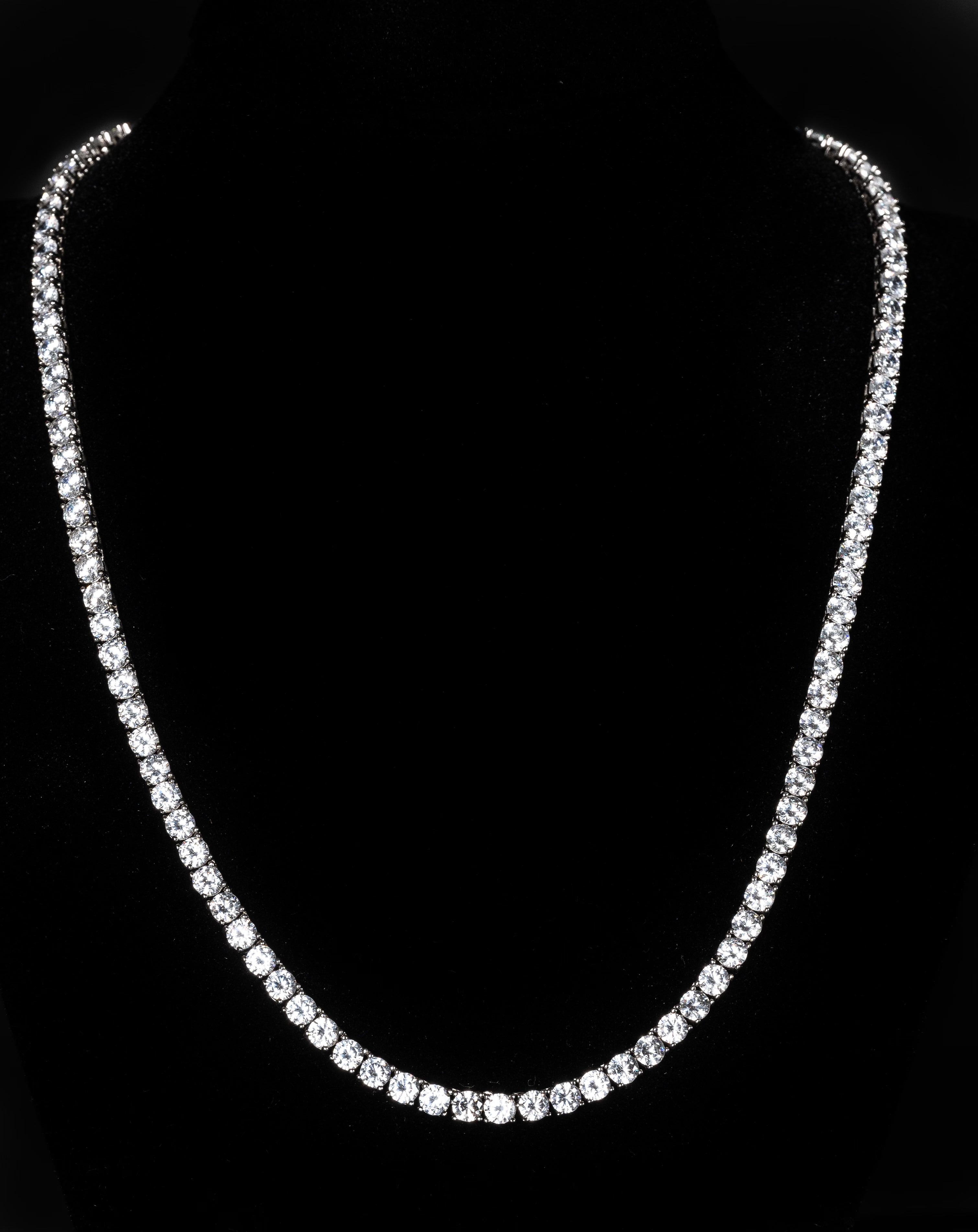 Cornelia Old Hollywood/ it girl Rivière Necklace featuring 84 round-cut simulated diamonds set in refined silver, 18-inch length by Godfrey Allure