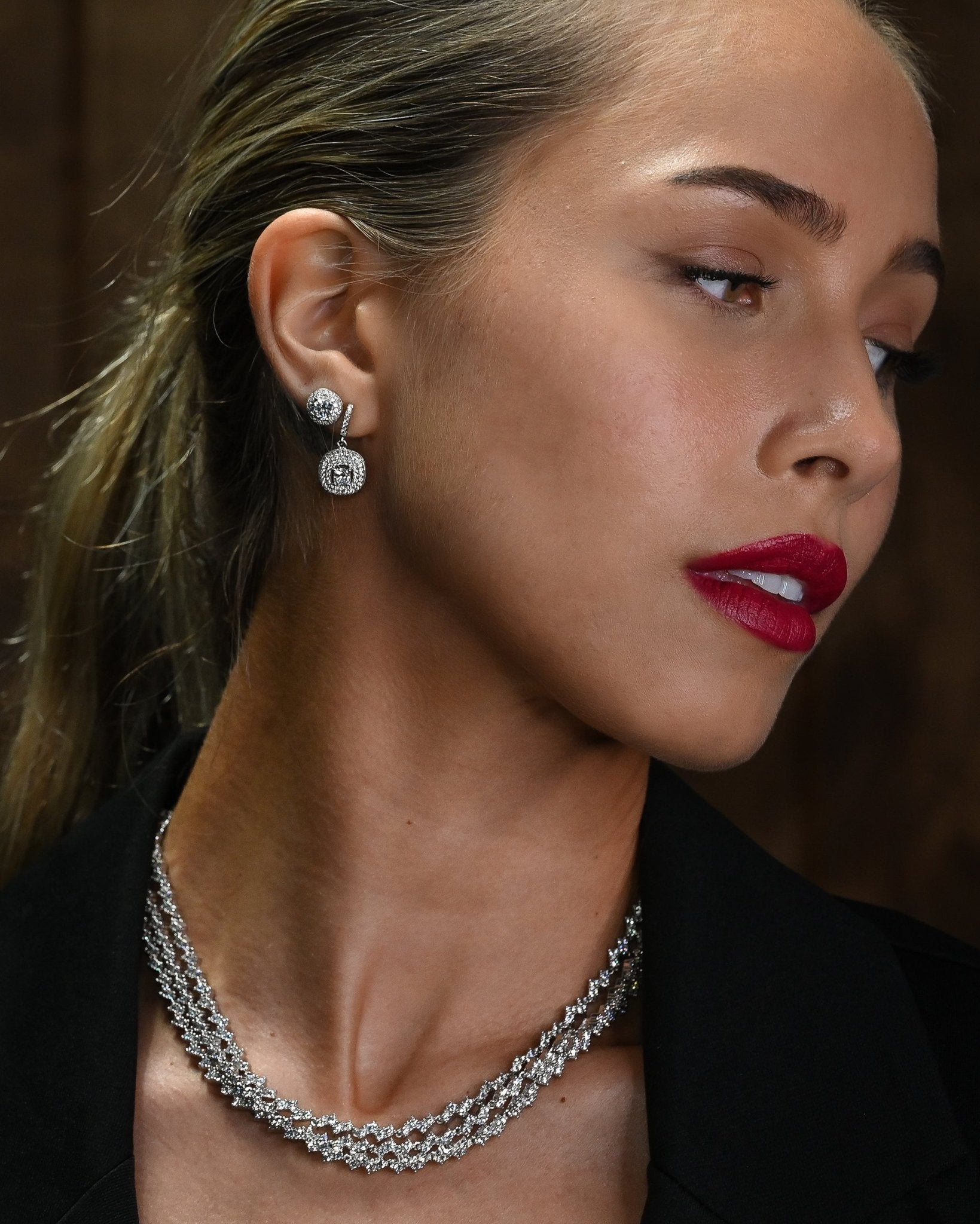 Godfrey Allure Astor Necklace – Round Bezel CZ in Silver | Refined Sterling Silver Women’s Jewelry by Godfrey Allure