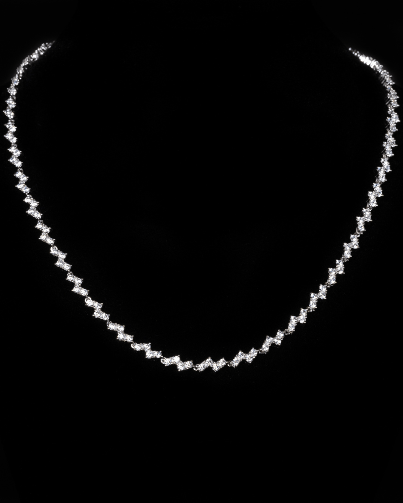 Godfrey Allure Astor Necklace – Round Bezel CZ in Silver | Refined Sterling Silver Women’s Jewelry by Godfrey Allure