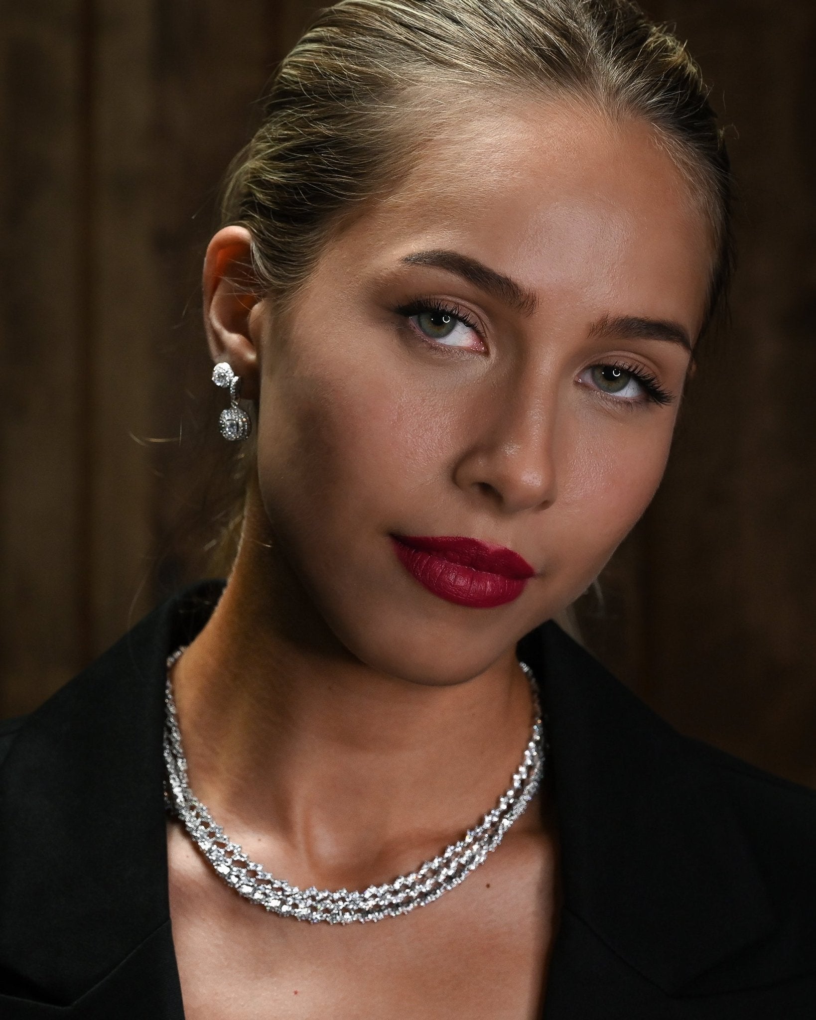 Godfrey Allure Astor Necklace – Round Bezel CZ in Silver | Refined Sterling Silver Women’s Jewelry by Godfrey Allure