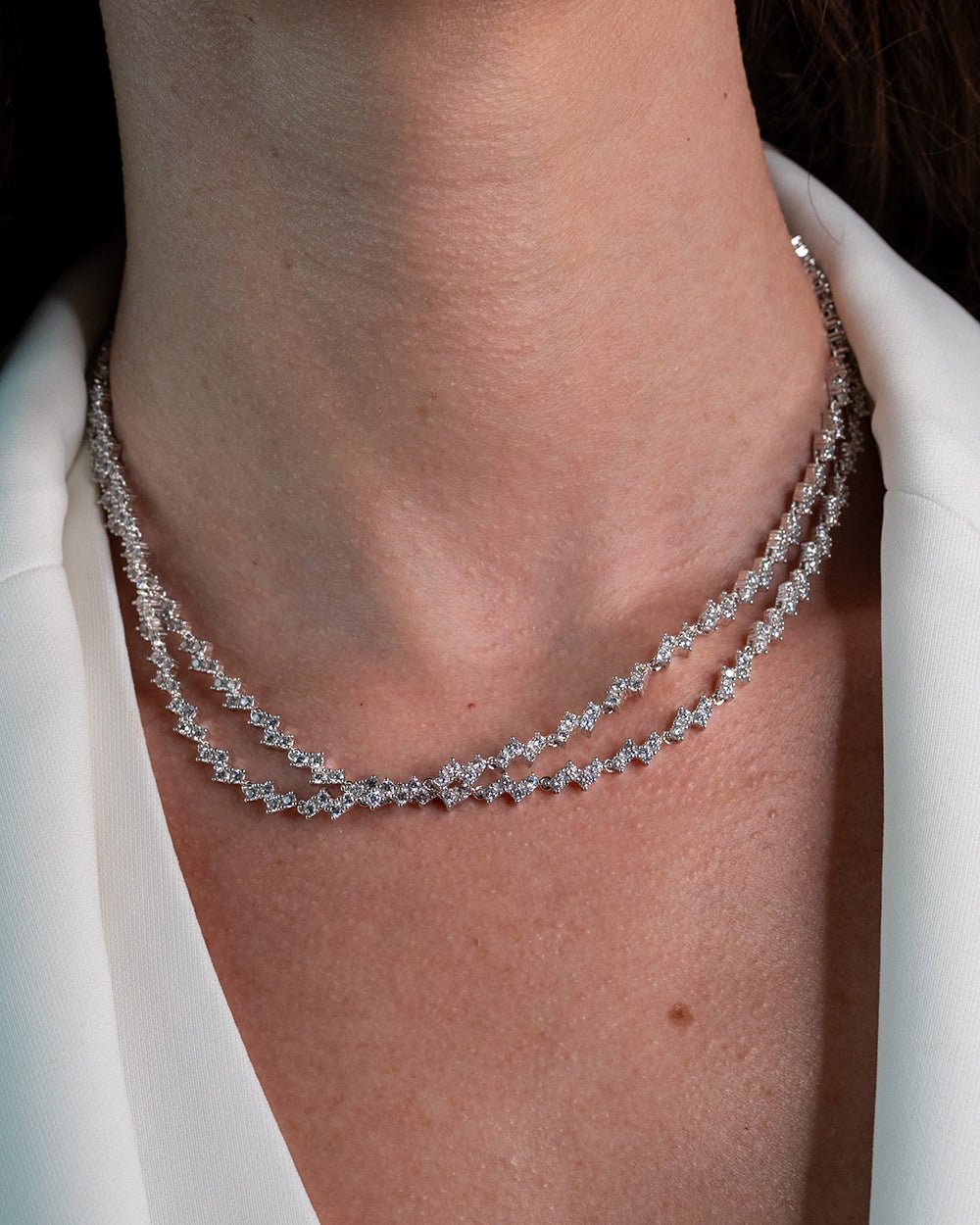 Astor Zigzag Necklace - Godfrey Allure Jewelry | Crafted in Refined Silver and Allyure Stones™ Designed for Modern Muses