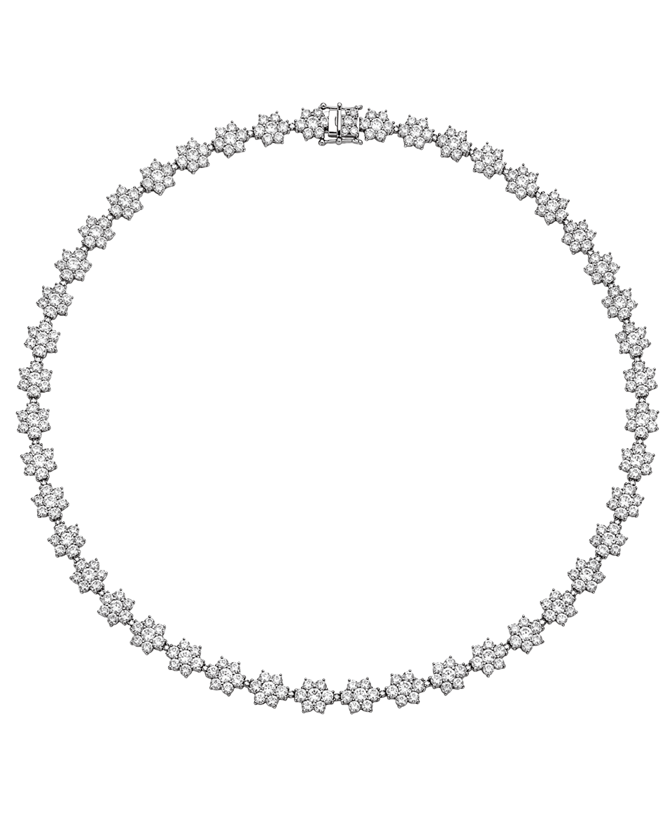 Brigitte Fleur Necklace — Floral Rivière - Godfrey Allure | Old Hollywood Sterling Silver Jewelry & Rivière Necklaces