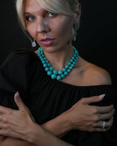 Carlo Necklace - Amalfi Aqua Pearl Riviere, Vintage Inspired Statement - Godfrey Allure Jewelry | Premium Sterling Silver Women’s Jewelry