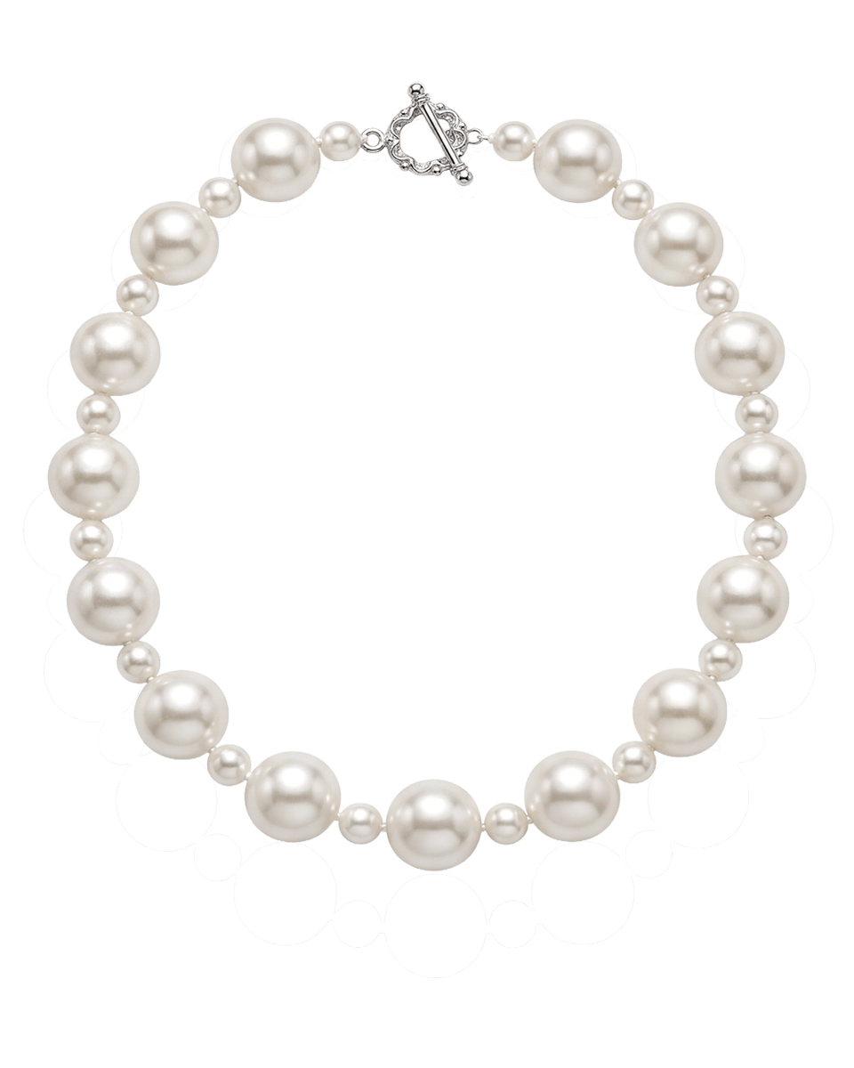 Constance Pearl Necklace — 15" Statement - Godfrey Allure | Old Hollywood Sterling Silver Jewelry & Rivière Necklaces