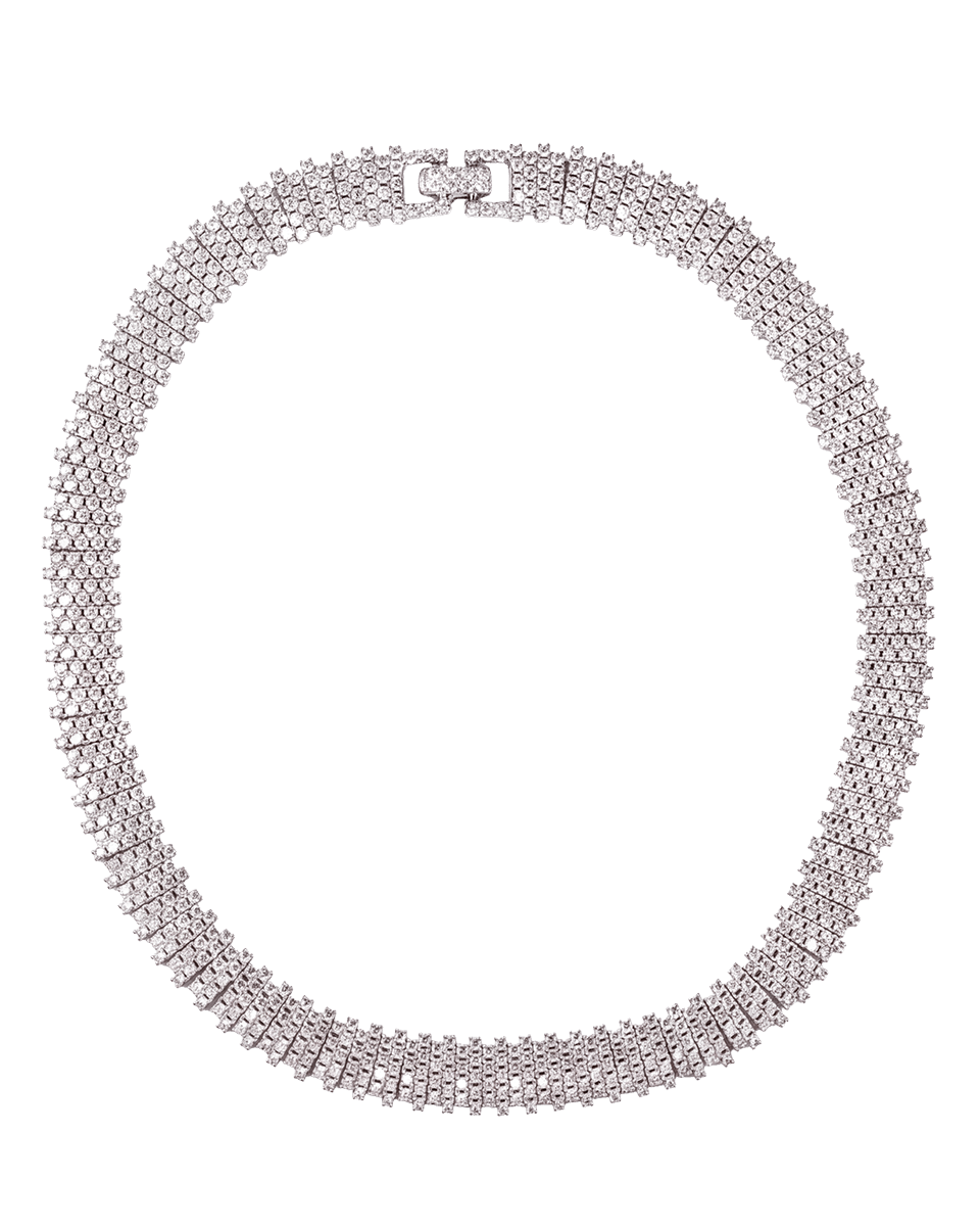 DeMille Necklace — Statement linear round - cut stones - Godfrey Allure | Old Hollywood Sterling Silver Jewelry & Rivière Necklaces