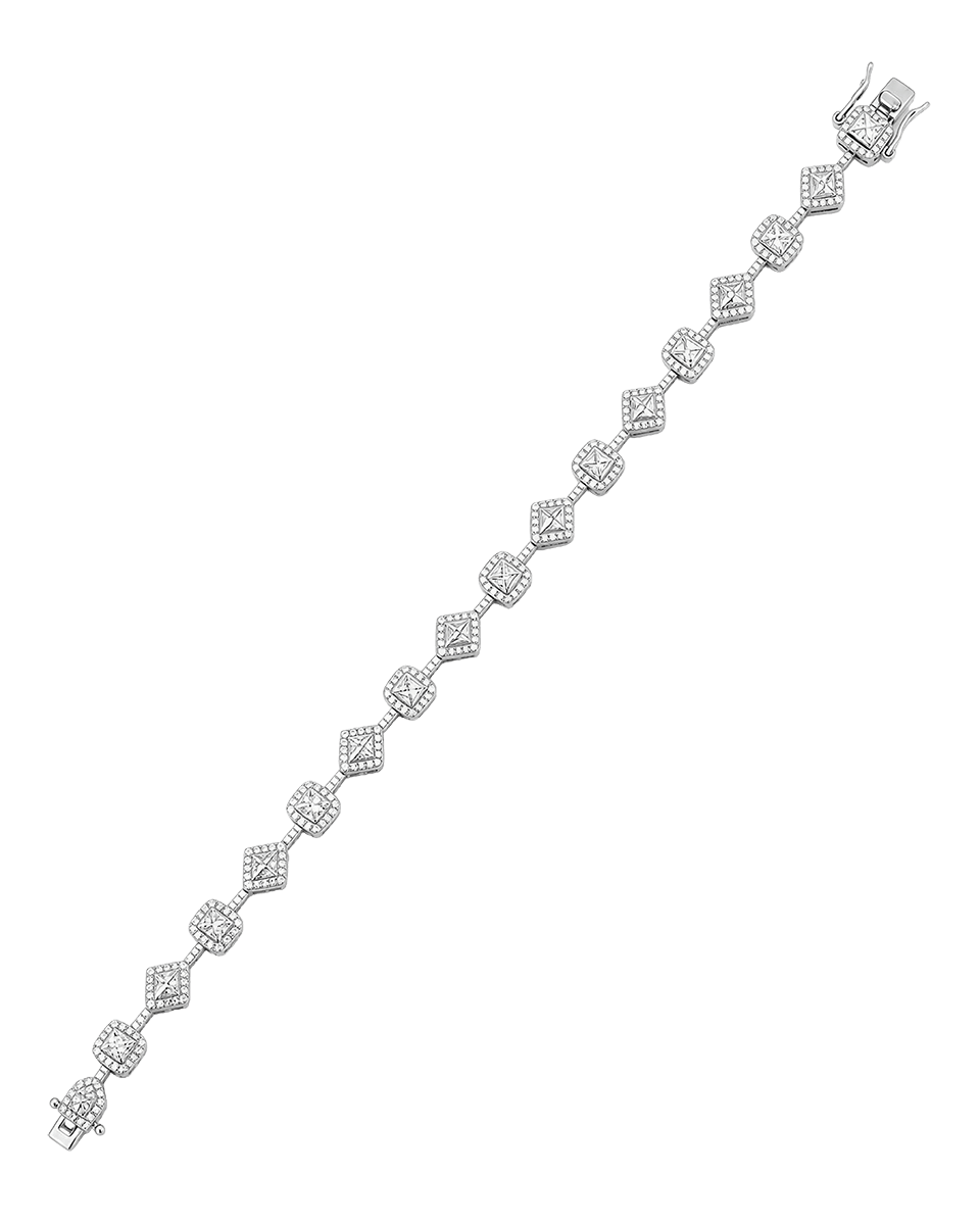 Dunne Bracelet — Art Deco Geometric Silhouette - Godfrey Allure | Old Hollywood Sterling Silver Jewelry & Rivière Necklaces