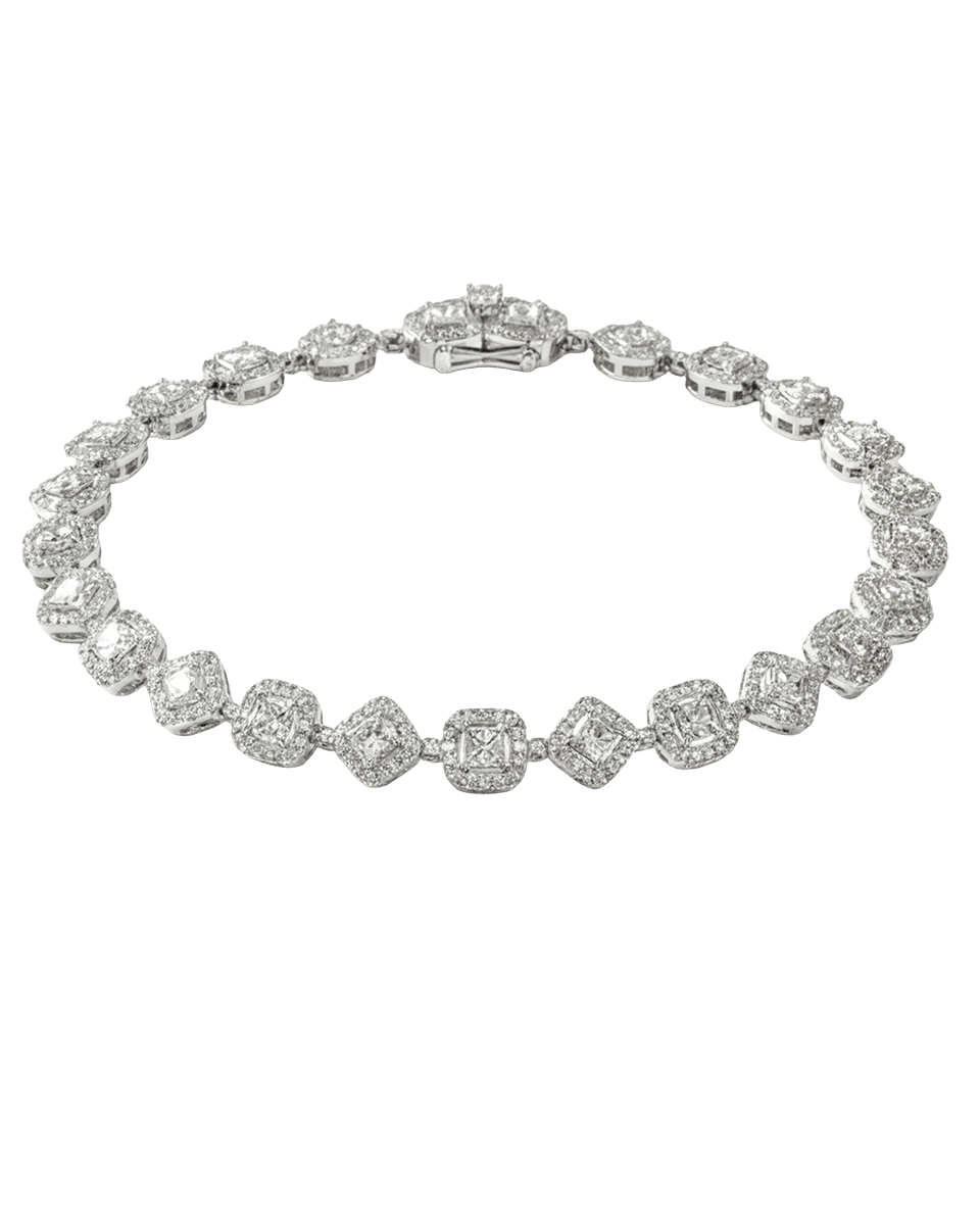Dunne Bracelet - Square Shape Art Deco - Godfrey Allure | Old Hollywood Sterling Silver Jewelry & Rivière Necklaces