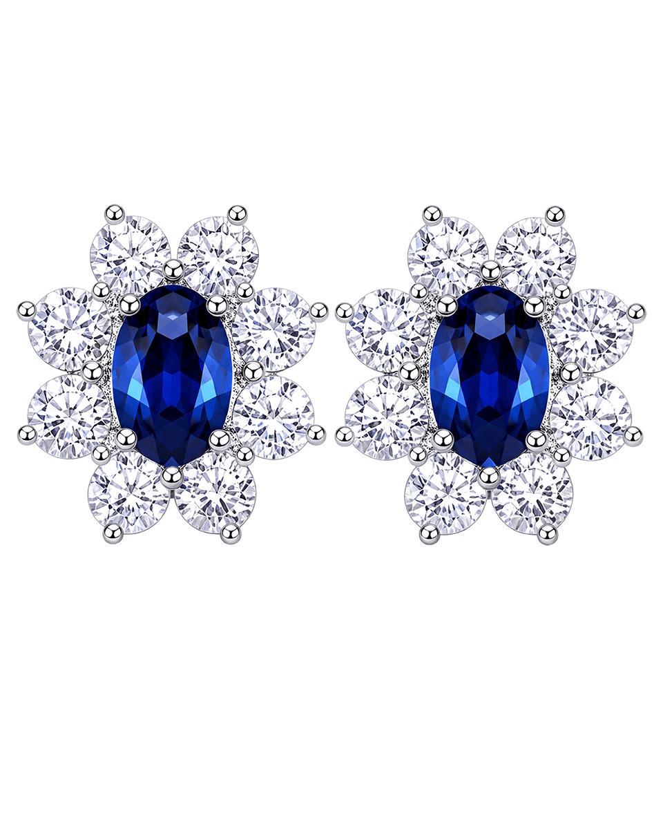 Emma Stud Earrings — Floral - Godfrey Allure | Old Hollywood Sterling Silver Jewelry & Rivière Necklaces