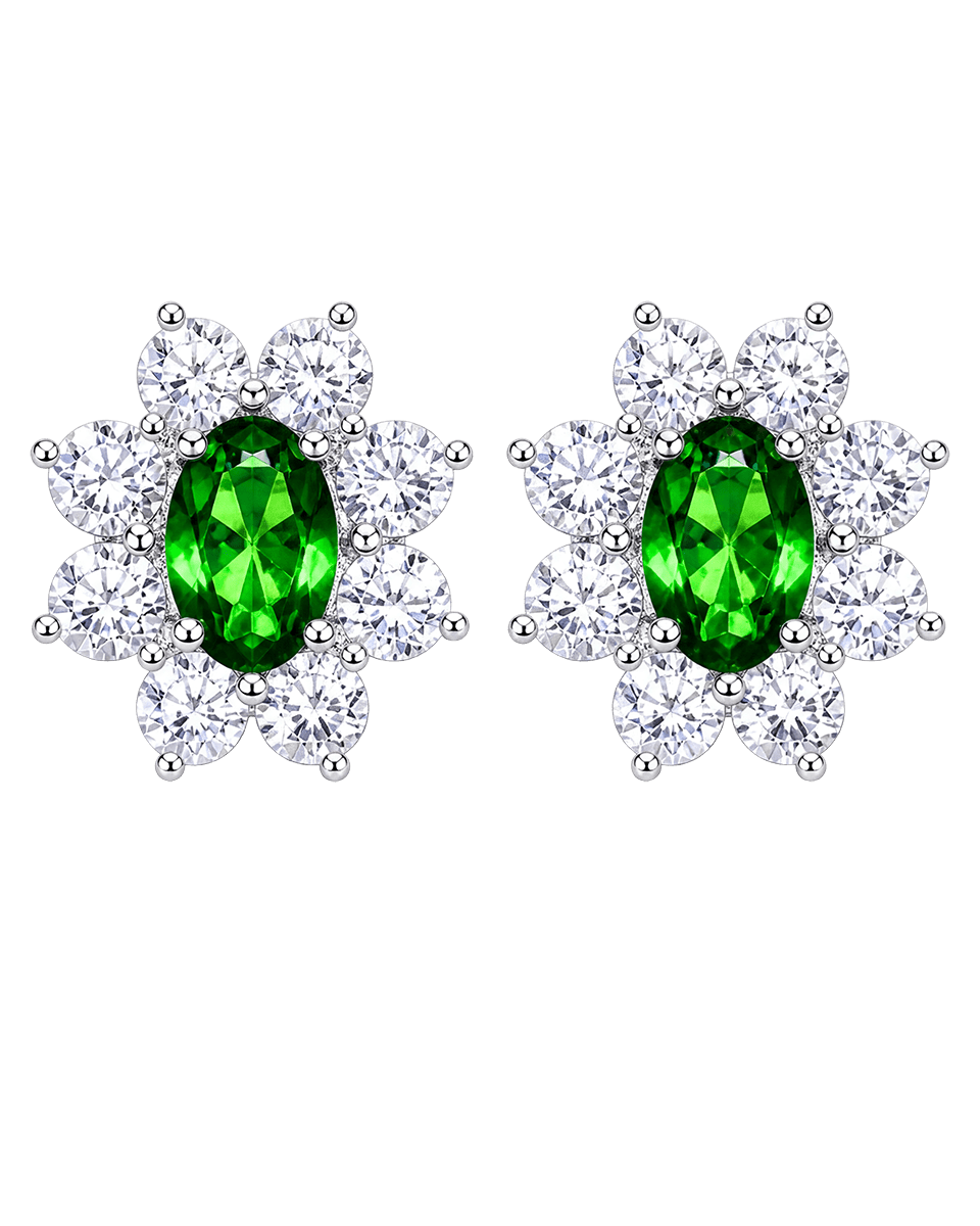Emma Stud Earrings — Floral - Godfrey Allure | Old Hollywood Sterling Silver Jewelry & Rivière Necklaces