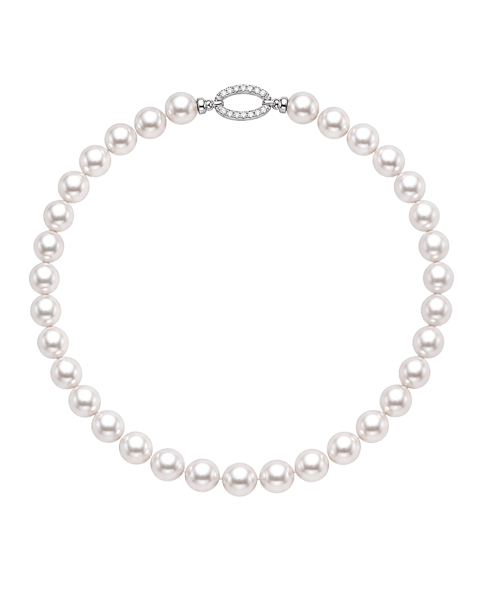 Esther Pearl Necklace — Classic Strand - Godfrey Allure | Old Hollywood Sterling Silver Jewelry & Rivière Necklaces