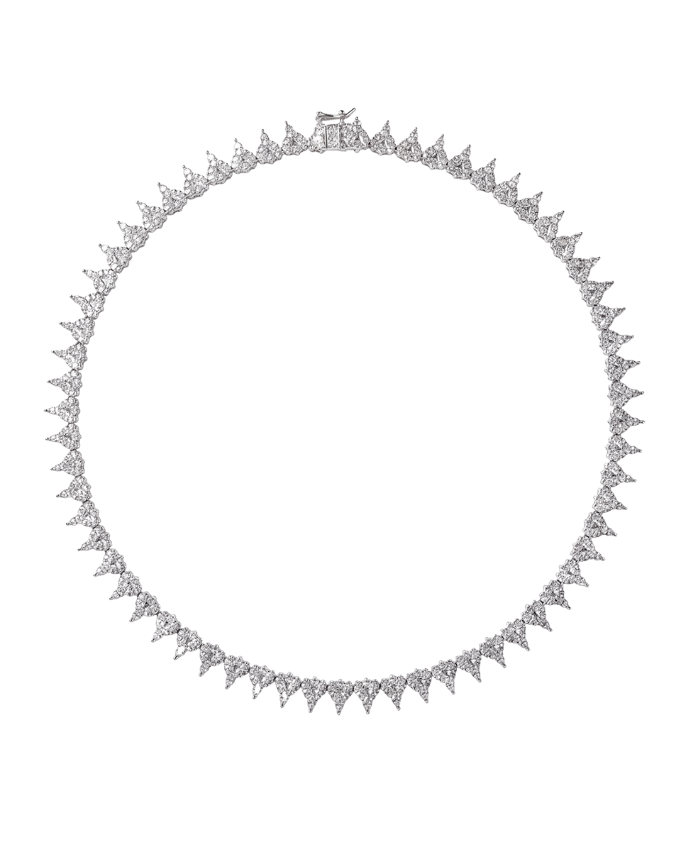 Hardwick Marquis Necklace - Round Cluster - Godfrey Allure | Old Hollywood Sterling Silver Jewelry & Rivière Necklaces