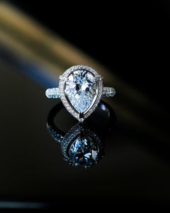 Kelly, Pear Cut Sterling Silver Ring - Godfrey Allure Jewelry | Premium Sterling Silver Women’s Jewelry