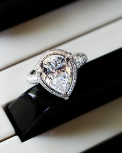 Kelly, Pear Cut Sterling Silver Ring - Godfrey Allure Jewelry | Premium Sterling Silver Women’s Jewelry