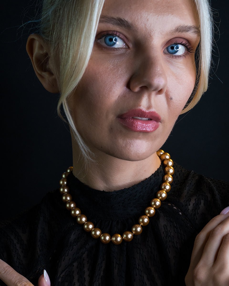 The Mireille Champagne Pearls (Deep,Warm Toned) | By Godfrey Allure