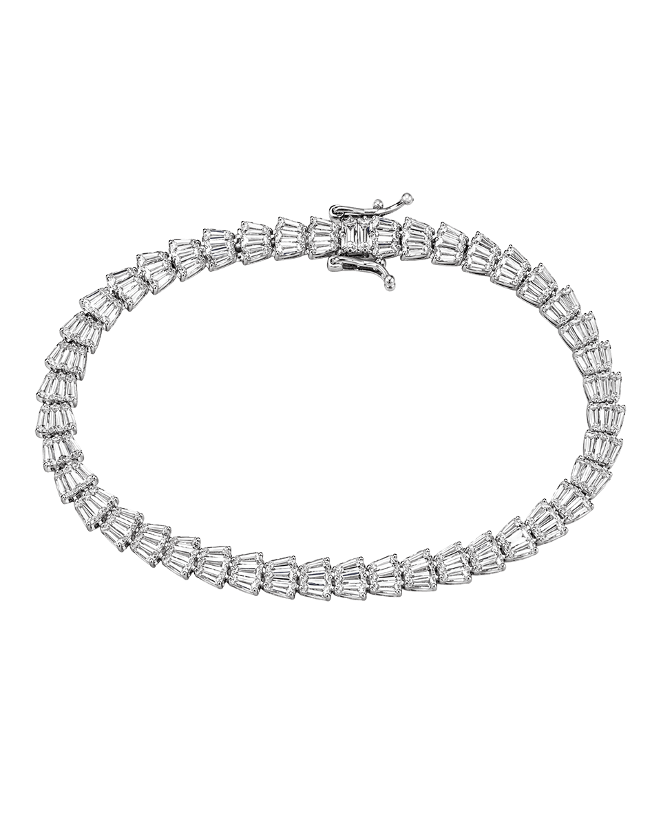Myrna Tennis Bracelet — Baguette - Godfrey Allure | Old Hollywood Sterling Silver Jewelry & Rivière Necklaces