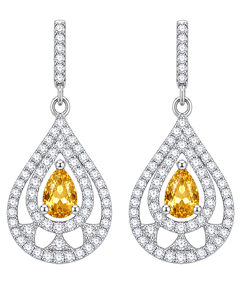Paola Drop Earrings — Sapphire Halo - Godfrey Allure | Old Hollywood Sterling Silver Jewelry & Rivière Necklaces