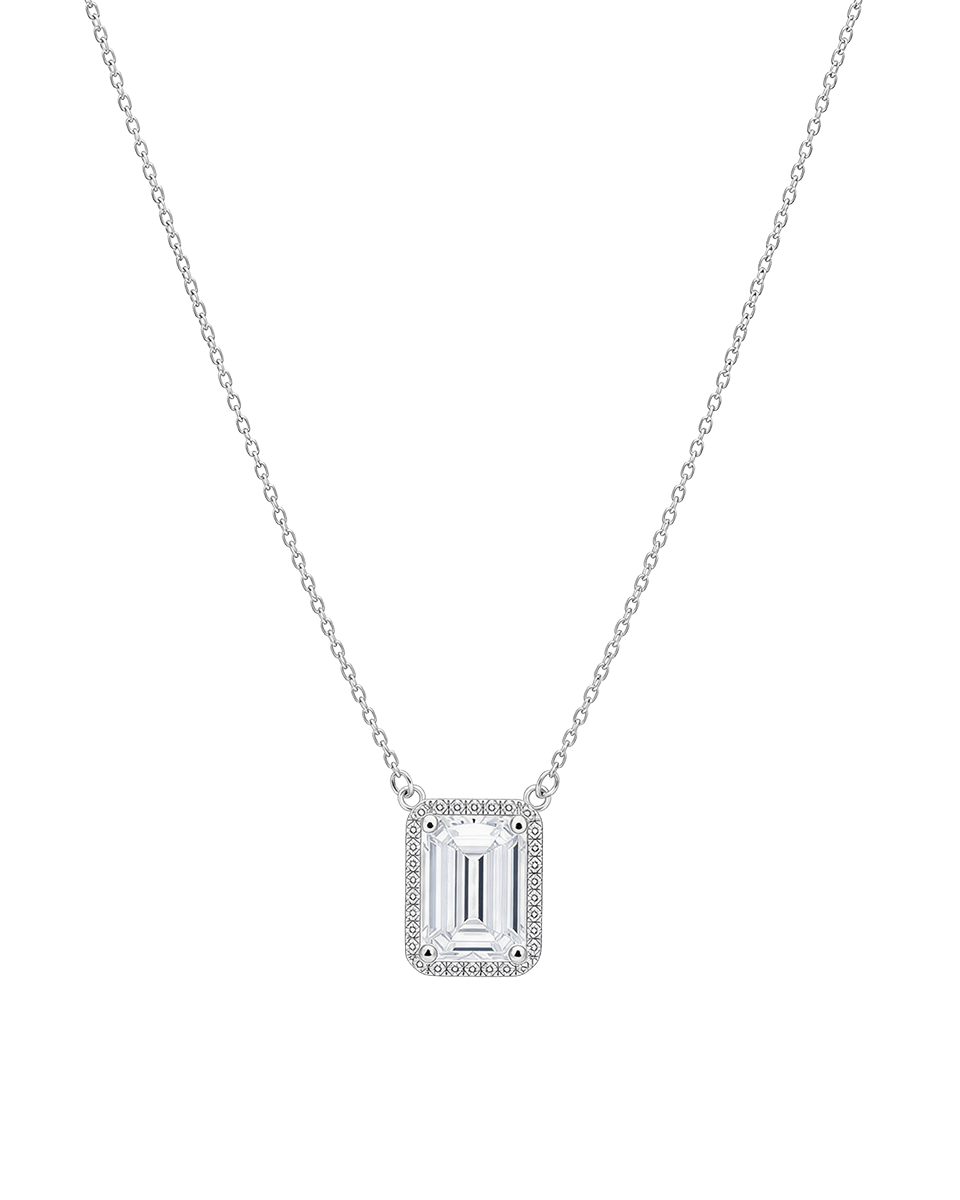 Pixies Pendant Necklace — Emerald Cut - Godfrey Allure | Old Hollywood Sterling Silver Jewelry & Rivière Necklaces