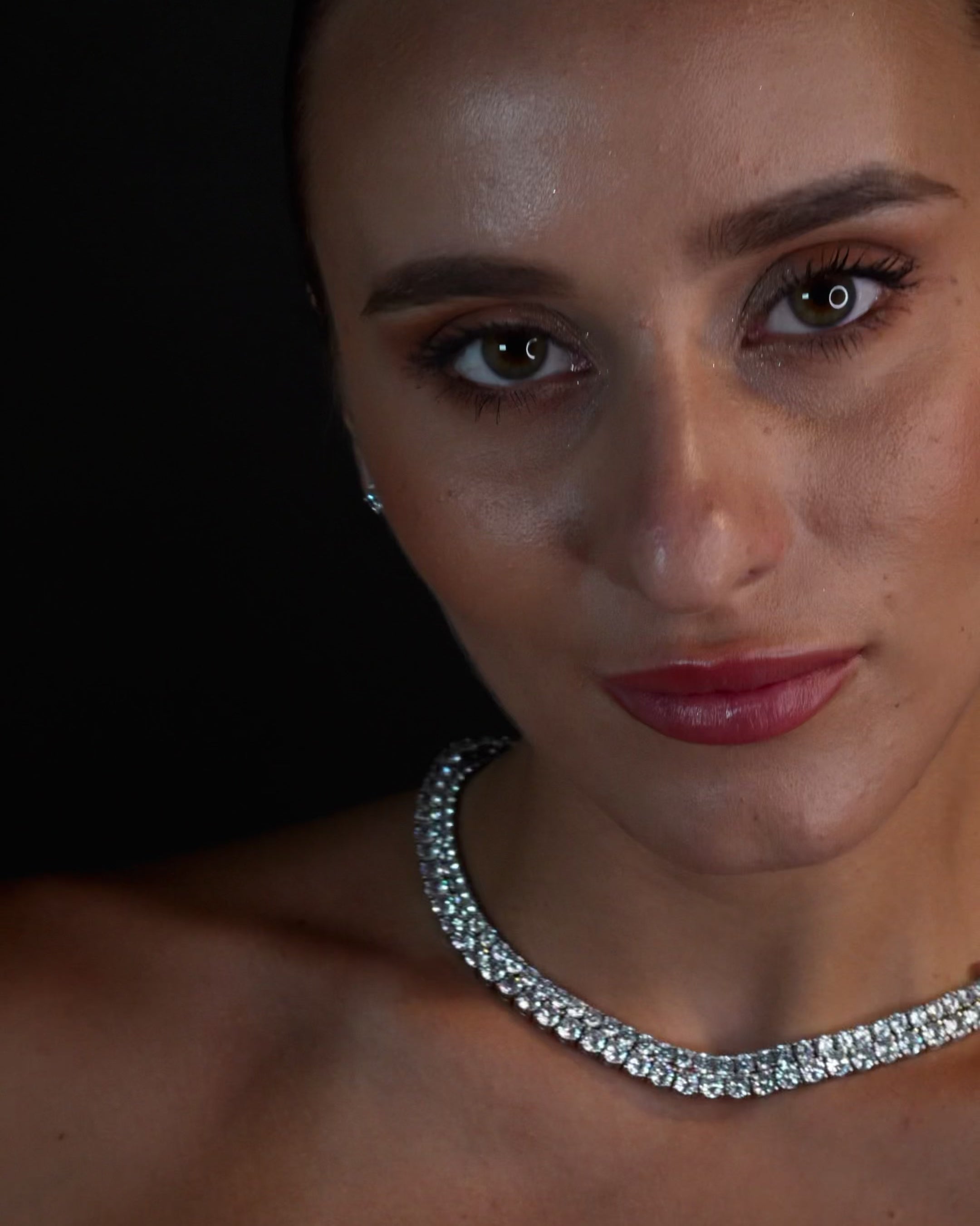 Irene Old Hollywood it girl necklace rivière with Allyure Stones by Godfrey Allure