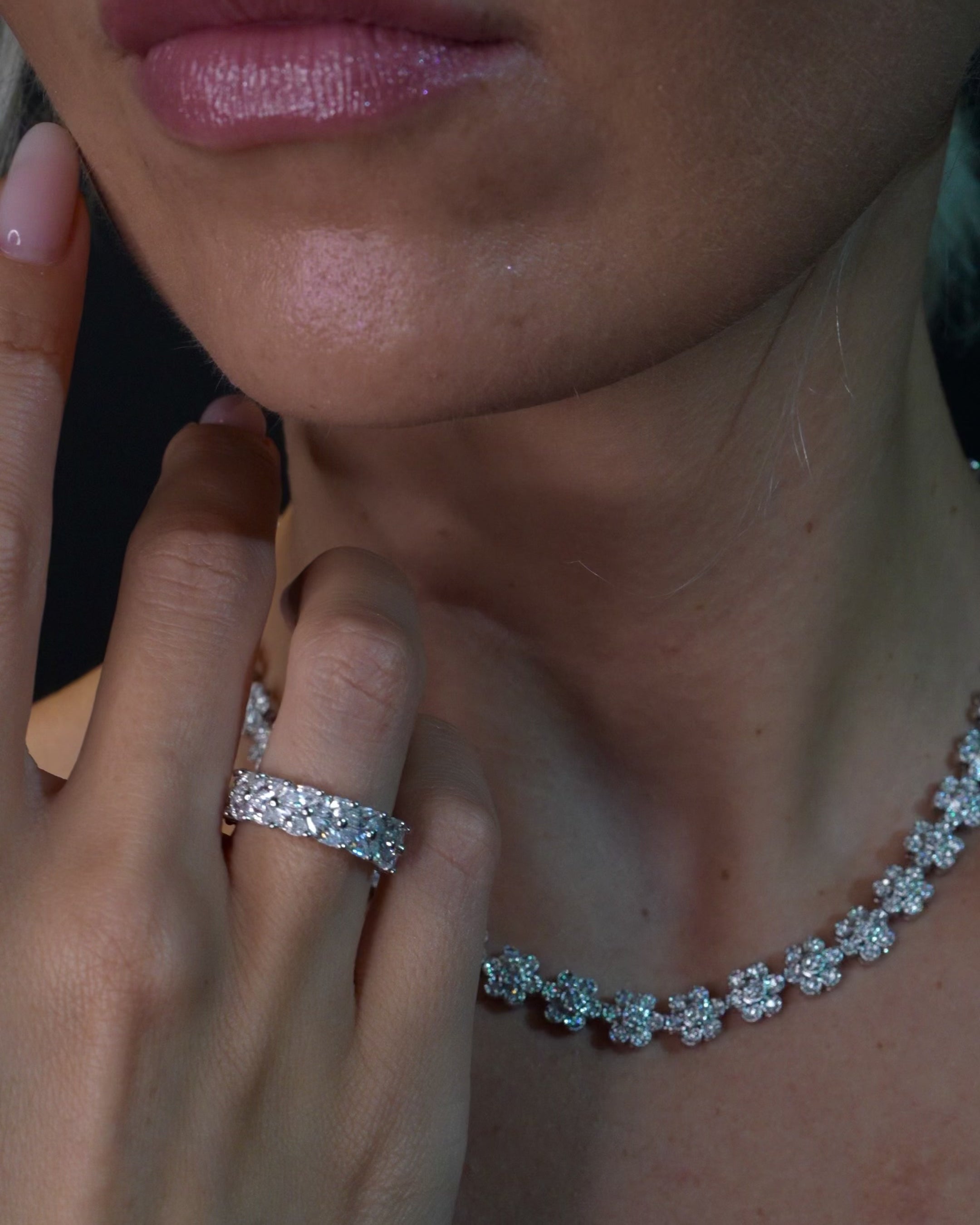 Fontaine refined sterling silver eternity ring by Godfrey Allure