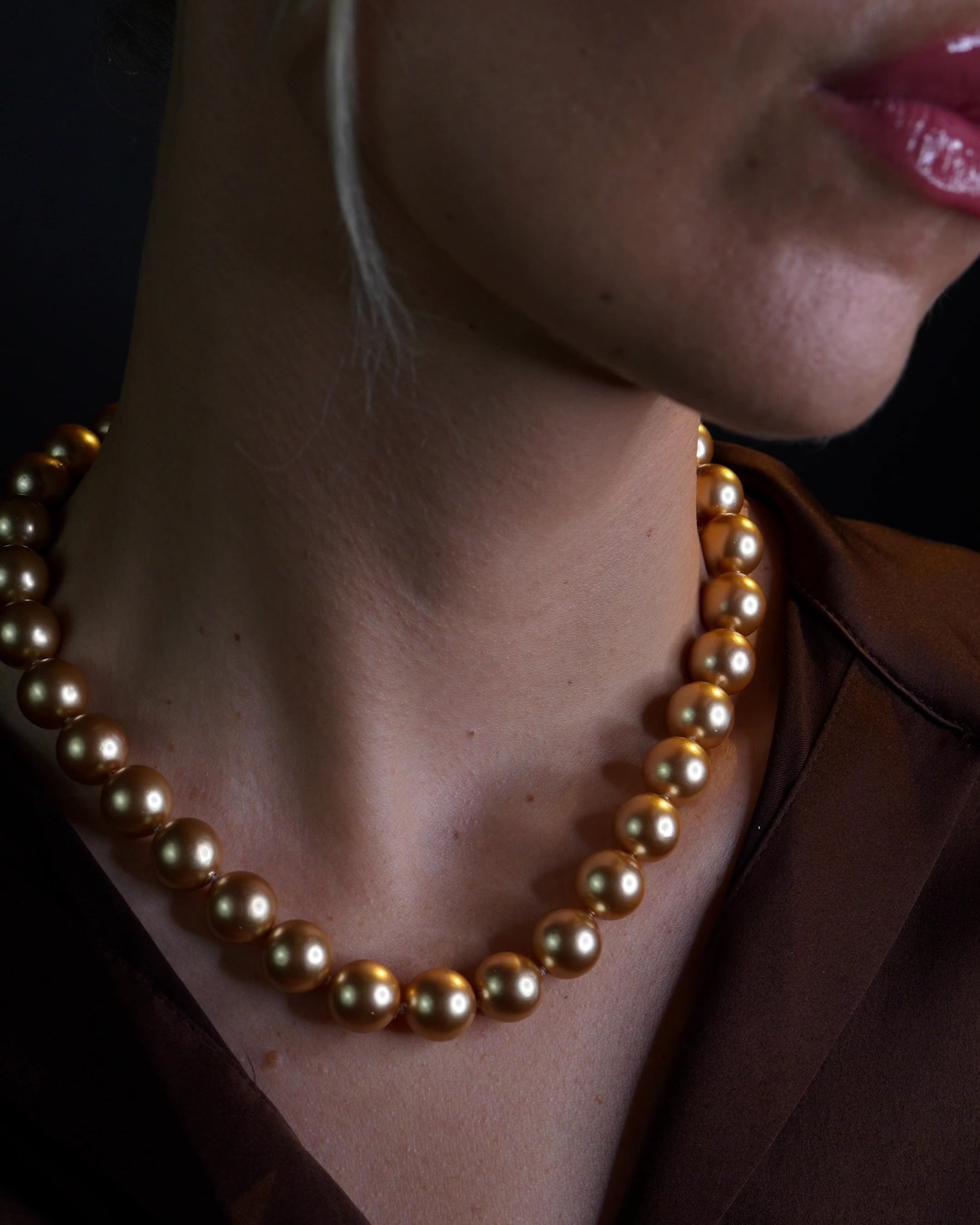 The Mireille Champagne Pearls (Deep,Warm Toned) | By Godfrey Allure