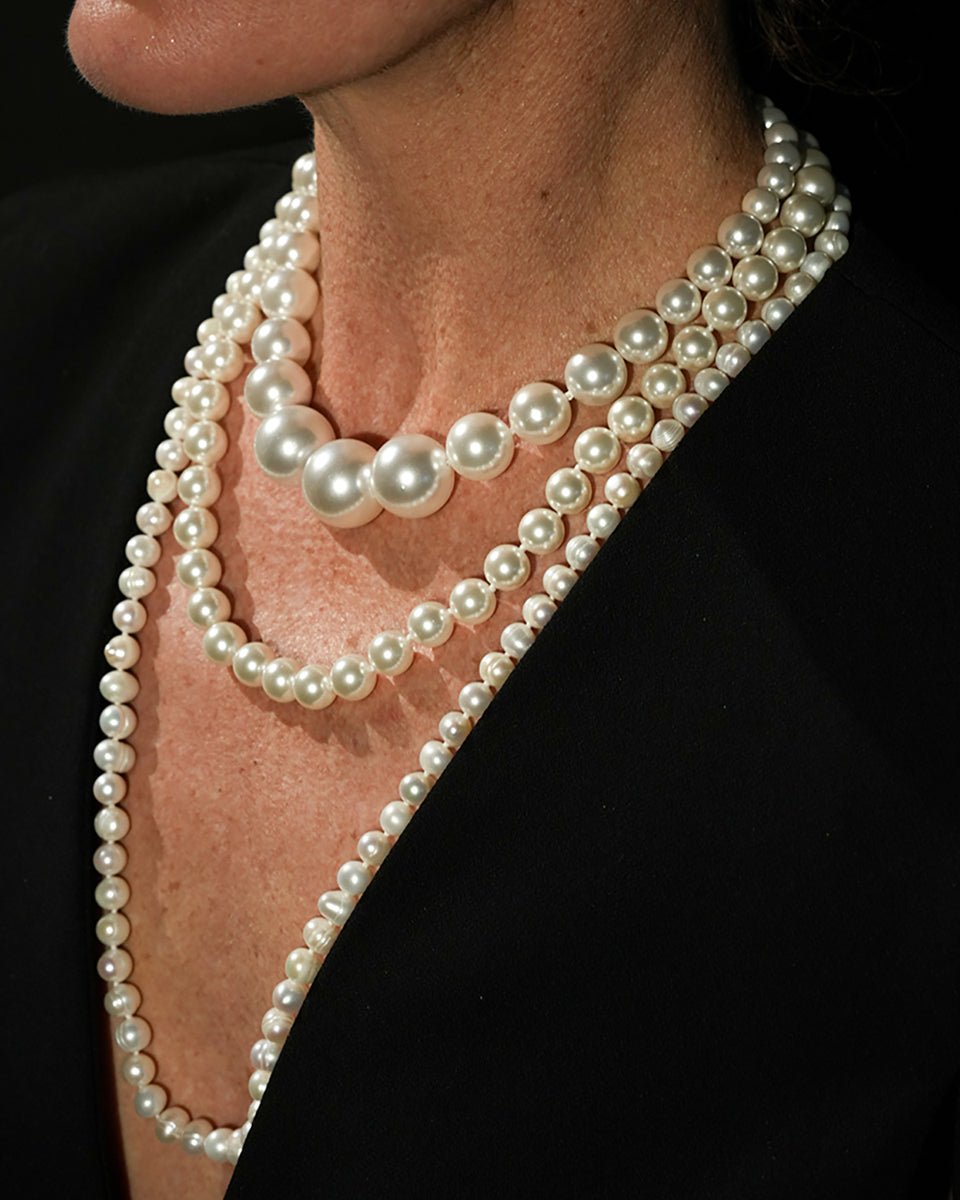 The Bullock Graduated Pearl Old Hollywod it girl jewelry Necklace (Pre - order) - Godfrey Allure Jewelry | Refined Sterling Silver Women’s Jewelry