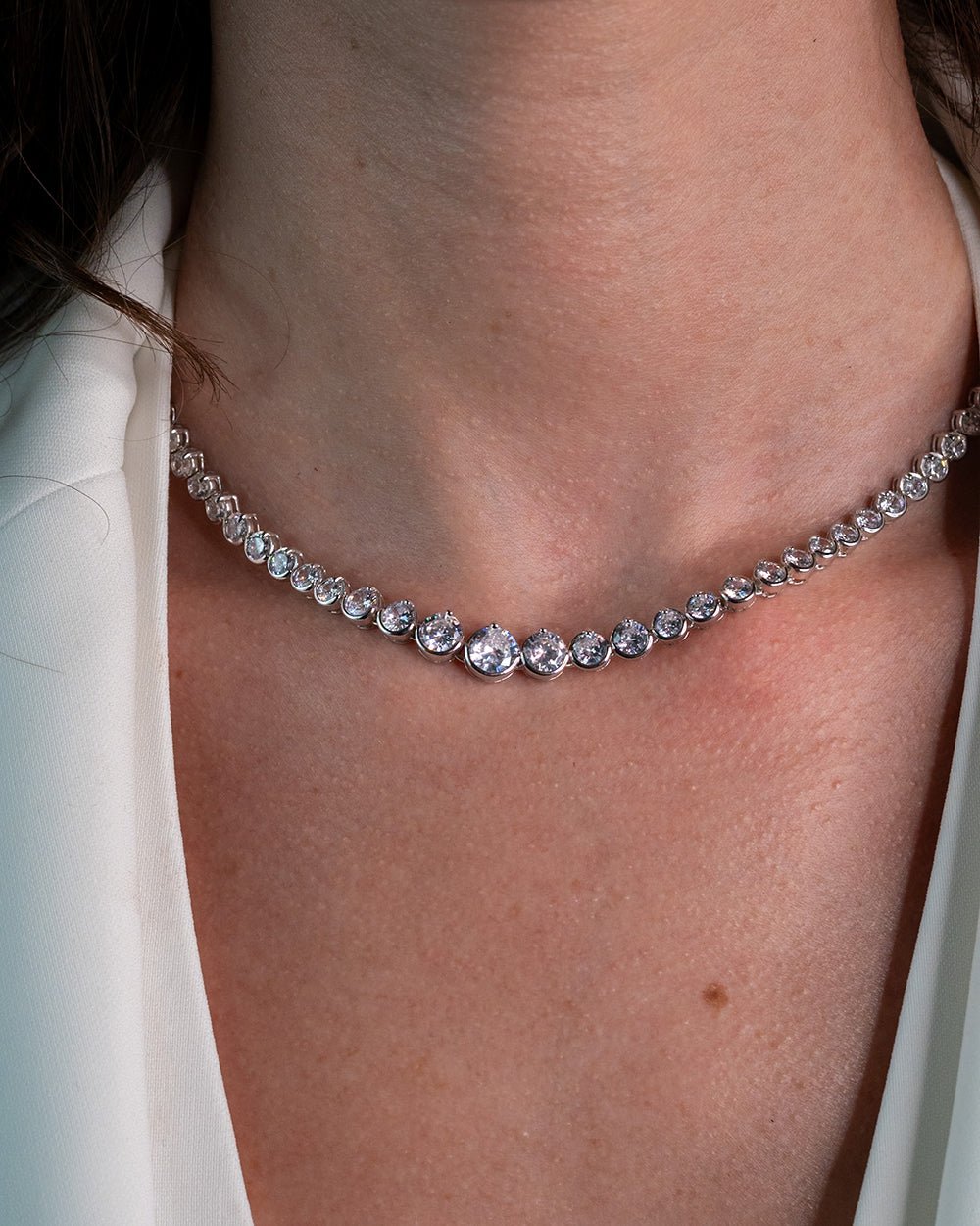 The Lombard Rivière Necklace - Godfrey Allure Jewelry | Crafted in Refined Silver and Allyure Stones™ Designed for Modern Muses