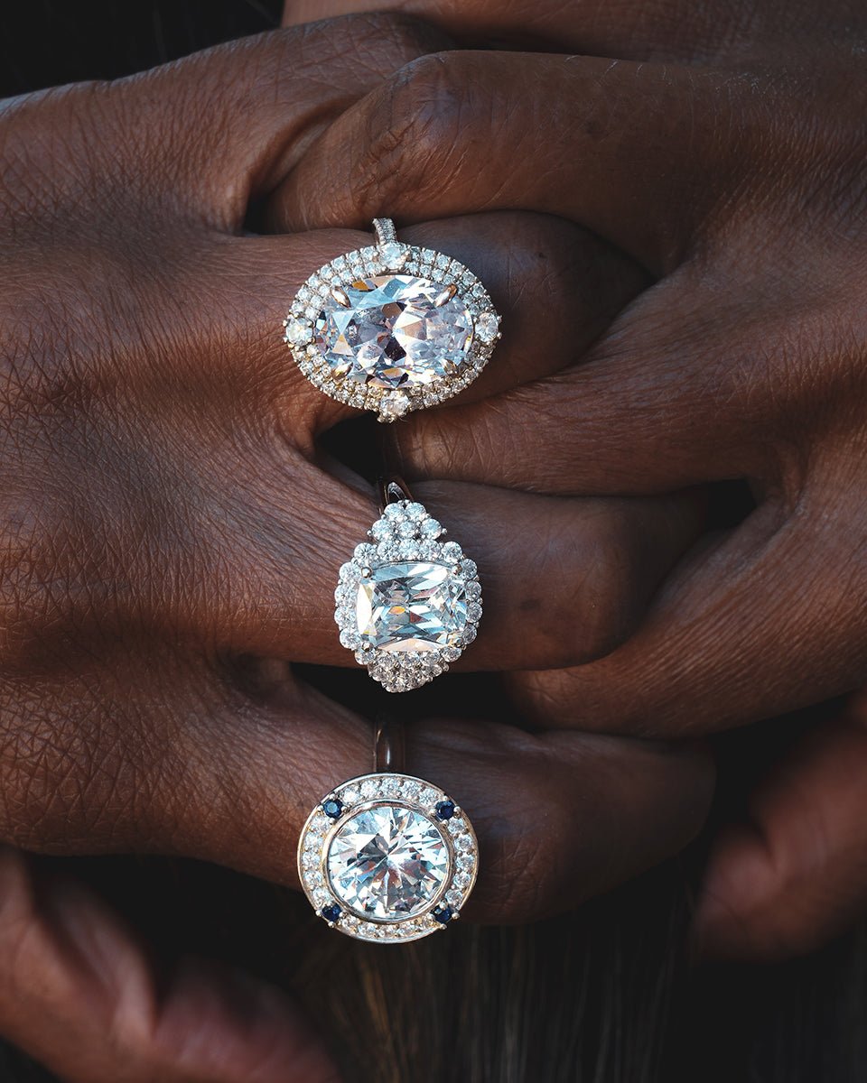 The Montez Hybrid Oval Statement Ring - Godfrey Allure | Old Hollywood Sterling Silver Jewelry & Rivière Necklaces