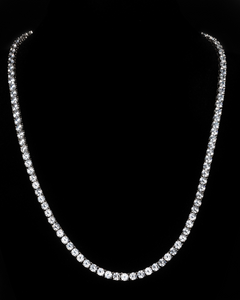 Irene, Round Cut Simulated Diamond Silver Riviere Necklace 18 inch
