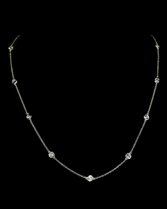 Isa, Bezel Set Silver Necklace