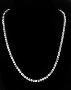 Cornelia, Round Cut Silver  Simulated Diamond Riviere Necklace 18 inch