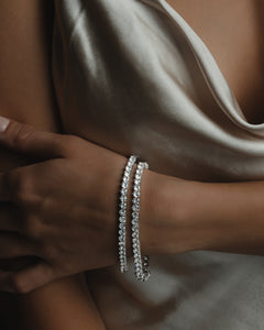 Irene, Round Cut Simulated Diamond Silver Bracelet