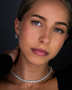 Franca, Baguette Simulated Diamond Silver Earrings