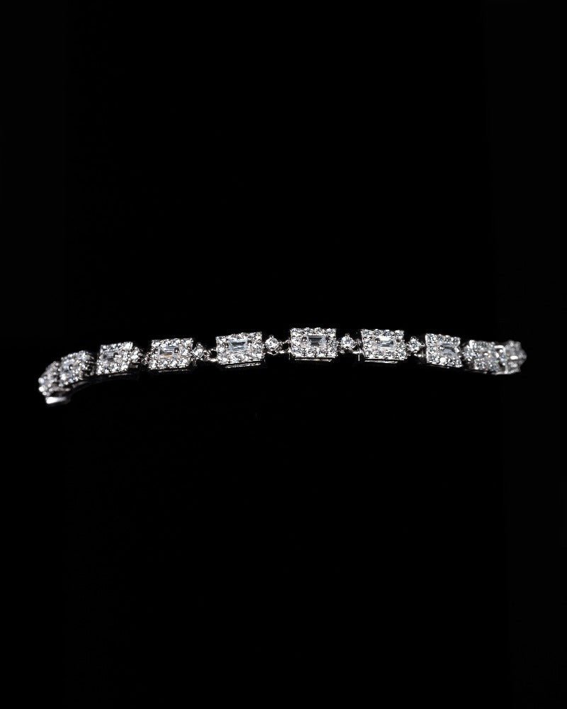 Angelica Bracelet featuring baguette-cut simulated diamonds set in polished sterling silver