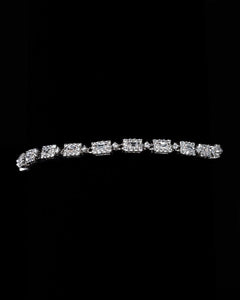 Angelica Bracelet featuring baguette-cut simulated diamonds set in polished sterling silver