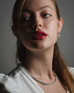 Cornelia Riviere Necklace – Elegant Sterling Silver Women’s Jewelry with Sparkling Simulated Diamonds and Timeless Design